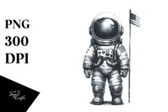 Vintage Washed Astronaut Boy Clipart Product Image 1