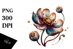 Wooden Anemone Watercolor, PNG Product Image 1