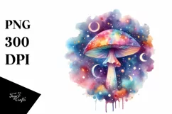 Watercolor Magical Mushroom | Sublimation Clipart Product Image 1