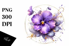 Shiny Violet Watercolor Splash | Sublimation Clipart Product Image 1