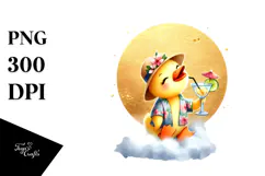 Cute Duck in Beachwear, High-Res PNG Product Image 1