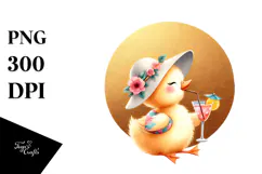 Cute Duck in Beachwear, High-Res PNG Product Image 1