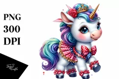 Colorful Baby Unicorn with Polka Dancer Costume JPEG Product Image 3
