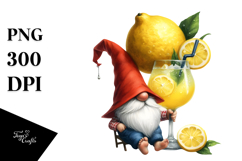 Whimsical Watercolor Painting with Gnome Drinking a Cocktail Product Image 1