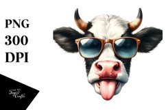 Funny Cow Portrait Smiling | Sunglasses Clipart Product Image 3
