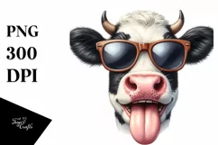 Funny Cow Portrait Smiling | Sunglasses Clipart Product Image 3