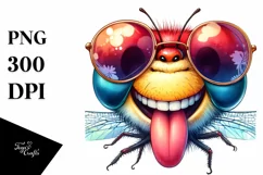 Funny Dragonfly Portrait Smiling | Sunglasses Clipart Product Image 3