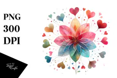 Simple Boho Flower in Pastel Colors, PNG Product Image 1
