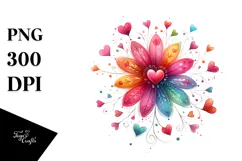 Digital Painting of Simple Boho Flower, PNG Product Image 1