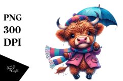 Expressive Baby Highlandcow Dancing PNG Product Image 1