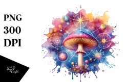 Celestial Mushroom Tarot, Watercolor PNG Product Image 1