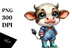 Baby Cow Rain Boots Clipart Product Image 1