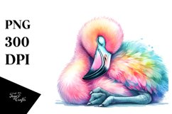 Baby Flamingo Sleeping | Watercolor | Sublimation Product Image 3