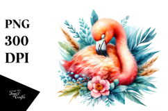 Sleeping Flamingo Clipart Product Image 1