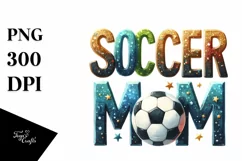 Watercolor Soccer Mom Glitter Sport Symbol Product Image 3