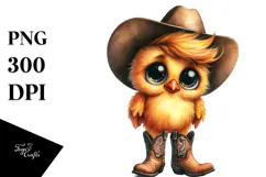 Chicken with Big Eyes and Cowboy Boots | Clipart Product Image 1
