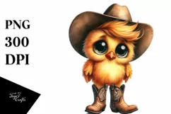 Chicken with Big Eyes and Cowboy Boots | Clipart Product Image 3
