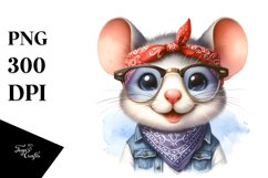 Baby Mouse Portrait Bandana es | Watercolor | Sublimation Product Image 3