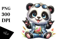 Cute Baby Panda Summer Clothes PNG Product Image 1