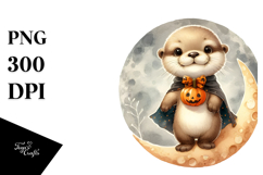 Cute Baby Otter with Halloween Costume, Transparent PNG Product Image 1