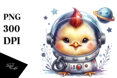 Cute Chicken in Space PNG Product Image 1
