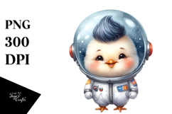 Cute Chicken in Space PNG Product Image 1