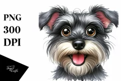 Crazy Watercolor Miniature Schnauzer Popping | Sublimation | Product Image 1