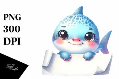 Colorful Baby Shark, Smiling | Sublimation | Clipart Product Image 3