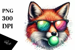 Fox Portrait Sunglasses Hummingbird | Sublimation | Clipart Product Image 3