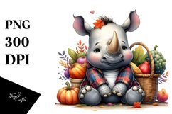 Rhino Holding Vegetables | Clipart Product Image 1