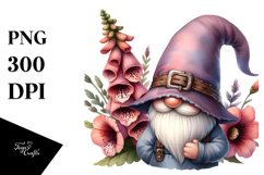Cute Gnome with Cherry Blossom, Transparent PNG Product Image 1