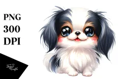 Cute Japanese Chin Smiling PNG Product Image 1
