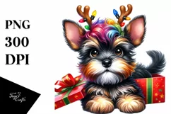Enthusiastic Watercolor Miniature Schnauzer PNG Product Image 3