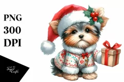 Enthusiastic Watercolor Yorkipoo PNG Product Image 3