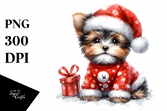 Enthusiastic Watercolor Yorkipoo PNG Product Image 1