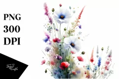 Colorful Wild Flowers | Sublimation | Clipart Product Image 1