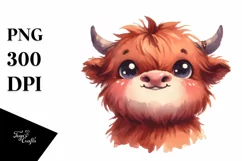 Funny Expressive Highland Cow, Transparent PNG Product Image 1