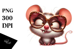 Cartoony Mouse with Sunglasses PNG Product Image 1