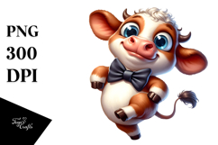 Cartoony Baby Calf with Large Udder PNG Product Image 1