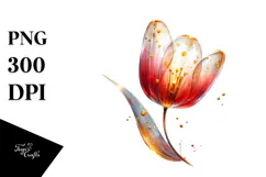 Tulip Watercolor Splash PNG Product Image 1