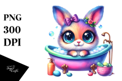 Vibrant Baby Bunny Bathtub PNG Product Image 1