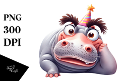 Cartoon Hippo Sublimation Clipart Product Image 1
