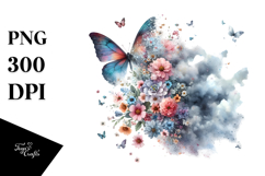 Abstract Butterfly Watercolor, Transparent PNG Product Image 1