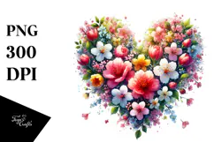 Heart of Spring Flowers PNG Product Image 1