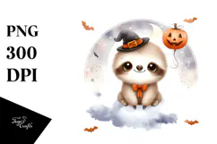 Cute Baby Sloth with Halloween Costume, Transparent PNG Product Image 1