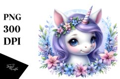 Cute Baby Unicorn with Frame | Clipart Product Image 3