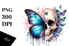 Cute Butterfly Skull PNG Product Image 1