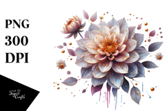 Dahlia Watercolor, PNG Product Image 1