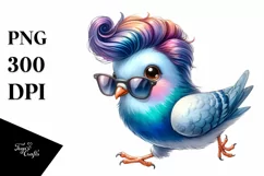 Funny Baby Dove Running, PNG Product Image 3