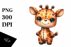 Colorful Vibrant Giraffe, Sewed | Sublimation | Clipart Product Image 1